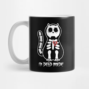 I'm Dead Inside Skeleton Kitty Mug